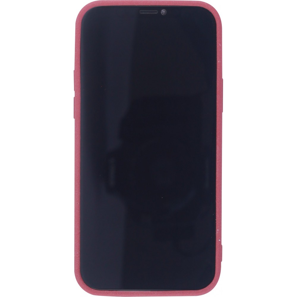 iPhone 13 Pro Max Case Hülle - Silikon Mat Rau - Rot