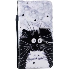 Hülle iPhone 11 Pro - Flip Schwarz-weiße Katze
