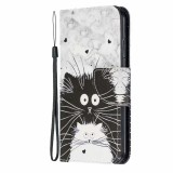 iPhone 13 Pro Max Case Hülle - Flip Schwarz-weiße Katze