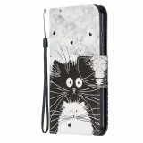 Fourre iPhone X / Xs - Flip Chats noir & - Blanc