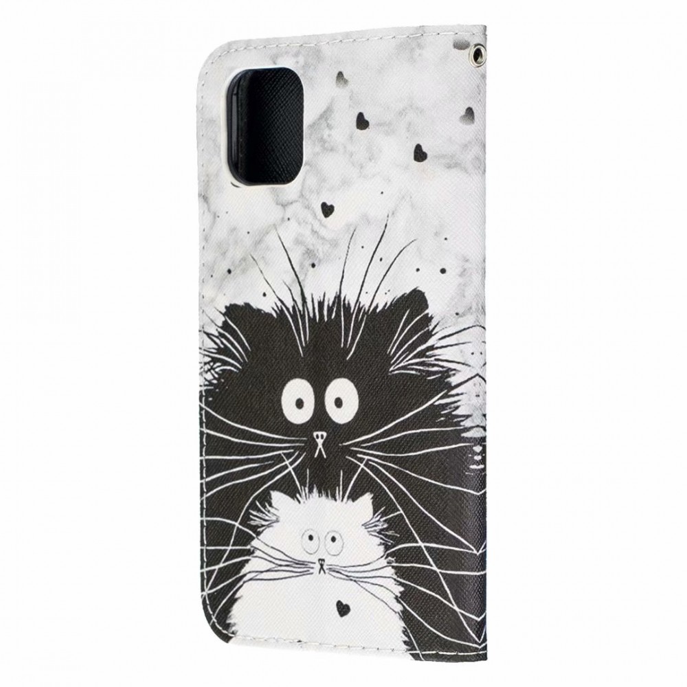 Hülle iPhone XR - Flip Schwarz-weiße Katze