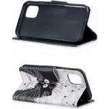 Fourre iPhone 13 - Flip Chats noir & - Blanc