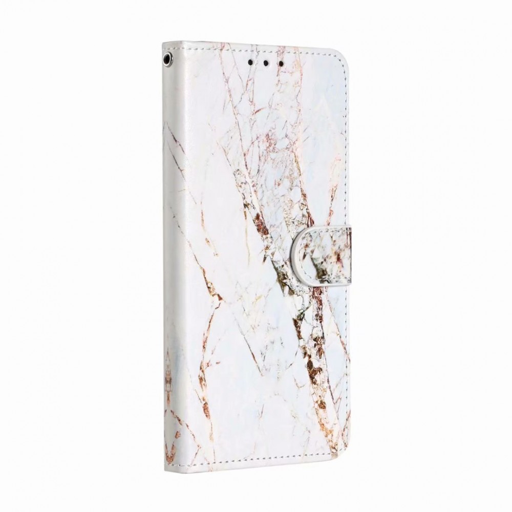 Hülle iPhone 13 - Flip Marble - Weiss
