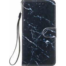 Fourre iPhone 11 - Flip Marble - Noir