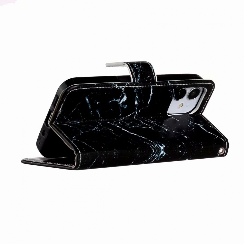 Fourre iPhone 11 - Flip Marble - Noir