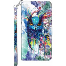 Fourre iPhone 7 / 8 / SE (2020, 2022) - 3D Flip Hibou multicol- Or