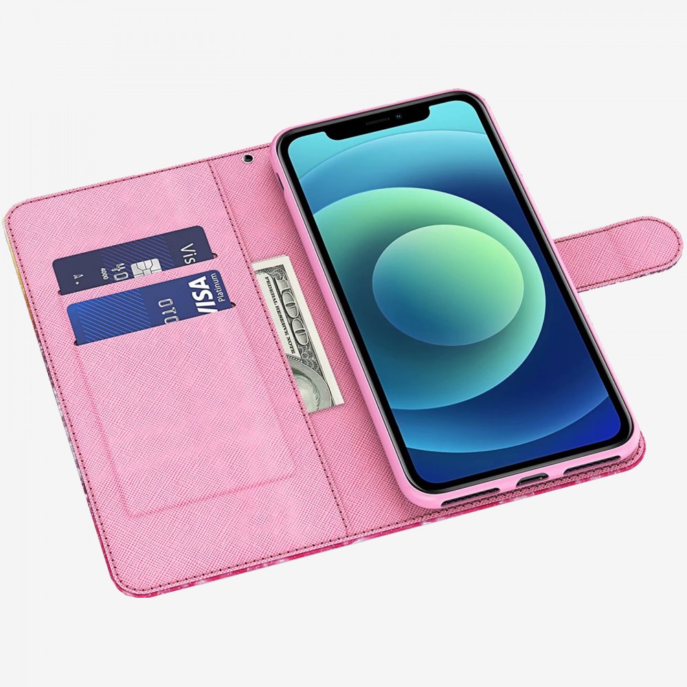 Fourre iPhone 7 / 8 / SE (2020, 2022) - 3D Flip Hibou multicol- Or