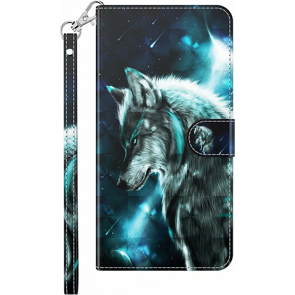 Hülle iPhone 11 - 3D Flip Wolf Universe