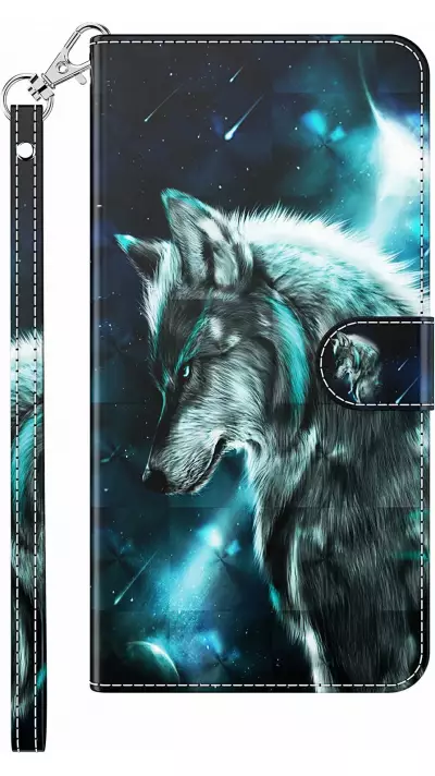 Fourre iPhone 13 Pro - 3D Flip Wolf Universe