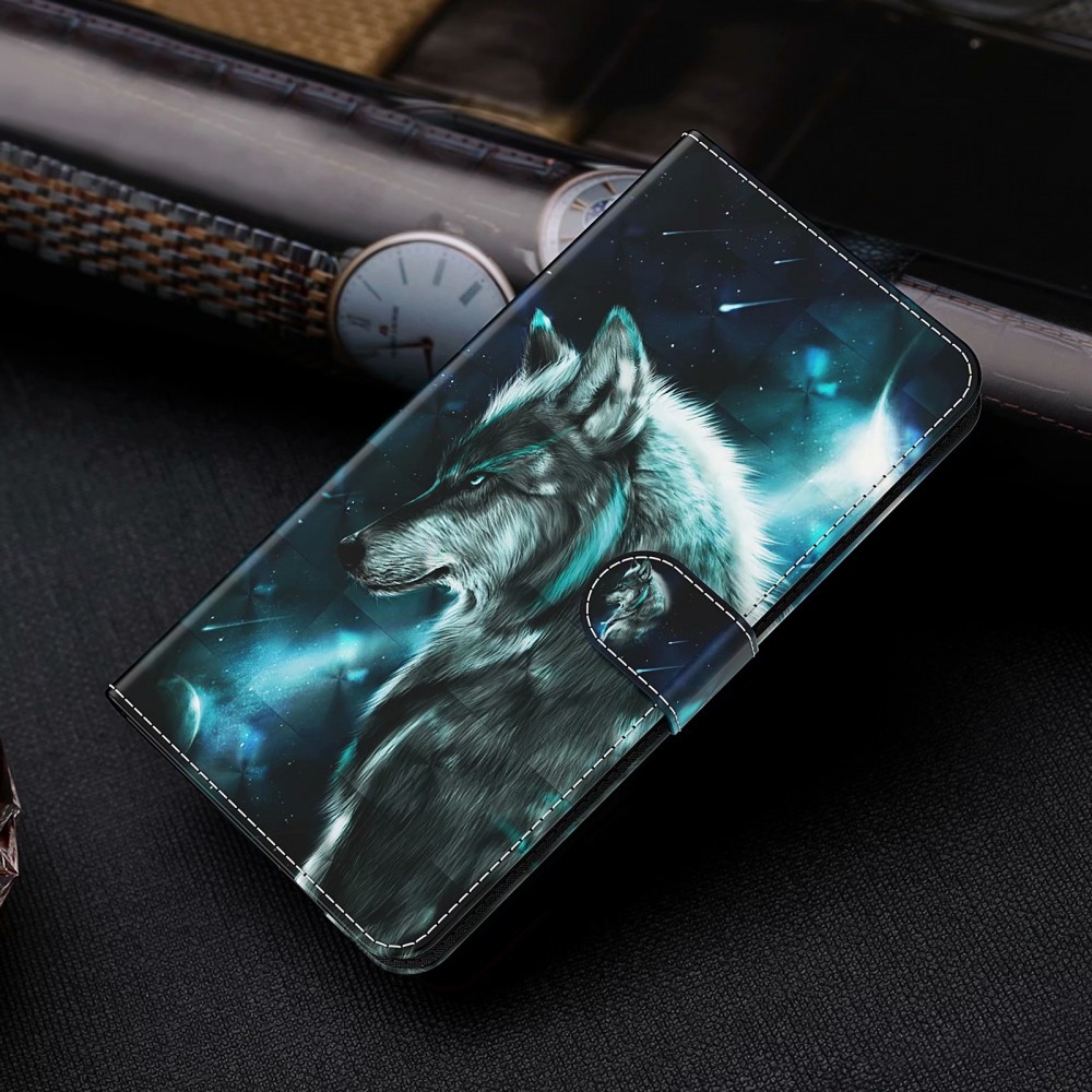 Fourre iPhone 12 / 12 Pro - 3D Flip Wolf Universe