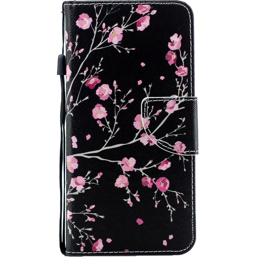 Fourre iPhone 13 Pro Max - Flip fleurs cerisier - Noir