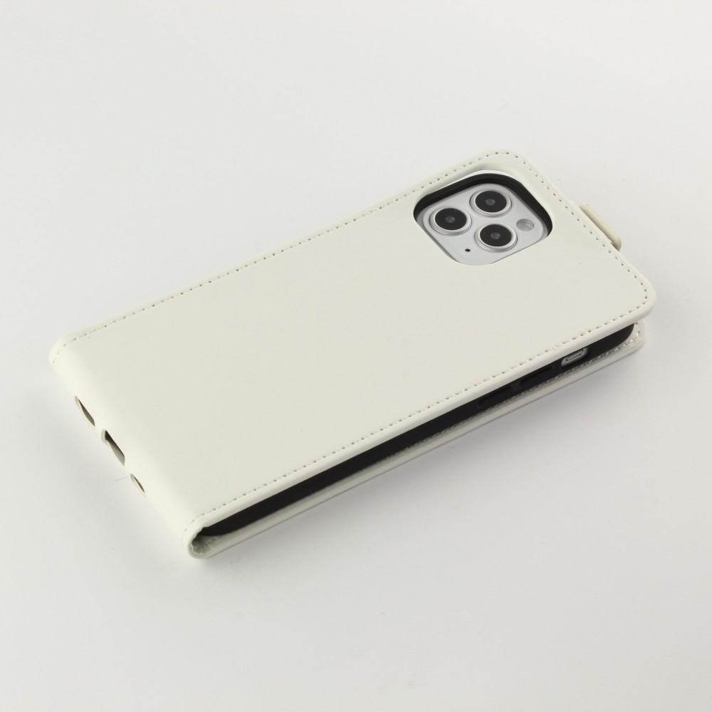 Hülle iPhone 11 Pro - vertikal Flip - Weiss