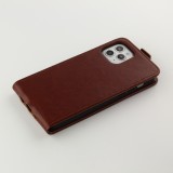 Fourre iPhone 12 Pro Max - Vertical Flip - Brun