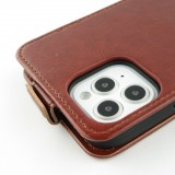 Fourre iPhone 12 Pro Max - Vertical Flip - Brun