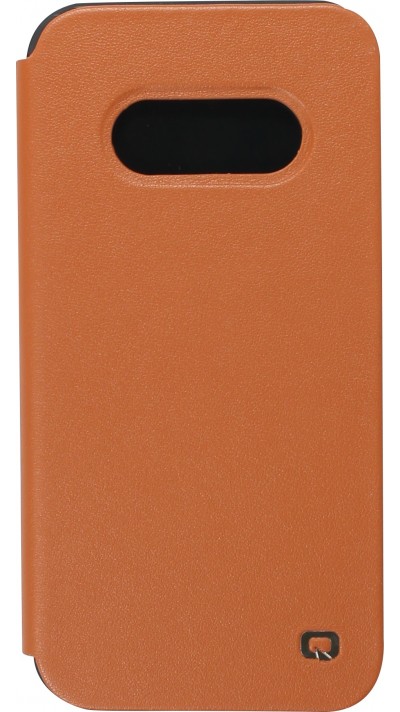 Fourre iPhone 13 mini - Qialino Window Flip cuir véritable - Brun