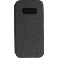 Fourre iPhone 13 mini - Qialino Window Flip cuir véritable - Noir