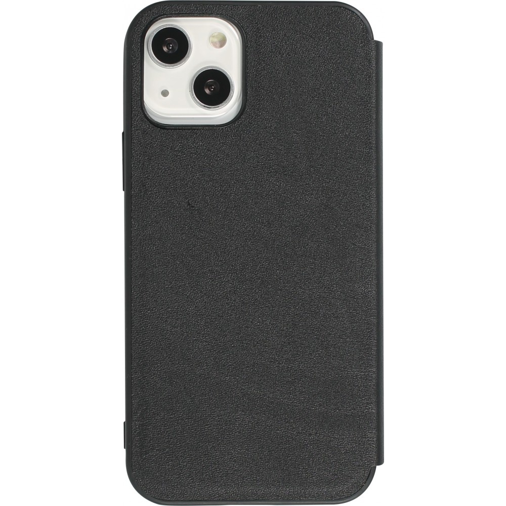 iPhone 13 mini Case Hülle - Qialino Window Flip Echtleder - Schwarz