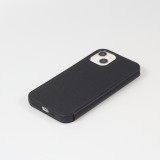 iPhone 13 mini Case Hülle - Qialino Window Flip Echtleder - Schwarz