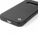 iPhone 13 mini Case Hülle - Qialino Window Flip Echtleder - Schwarz