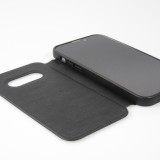 iPhone 13 mini Case Hülle - Qialino Window Flip Echtleder - Schwarz