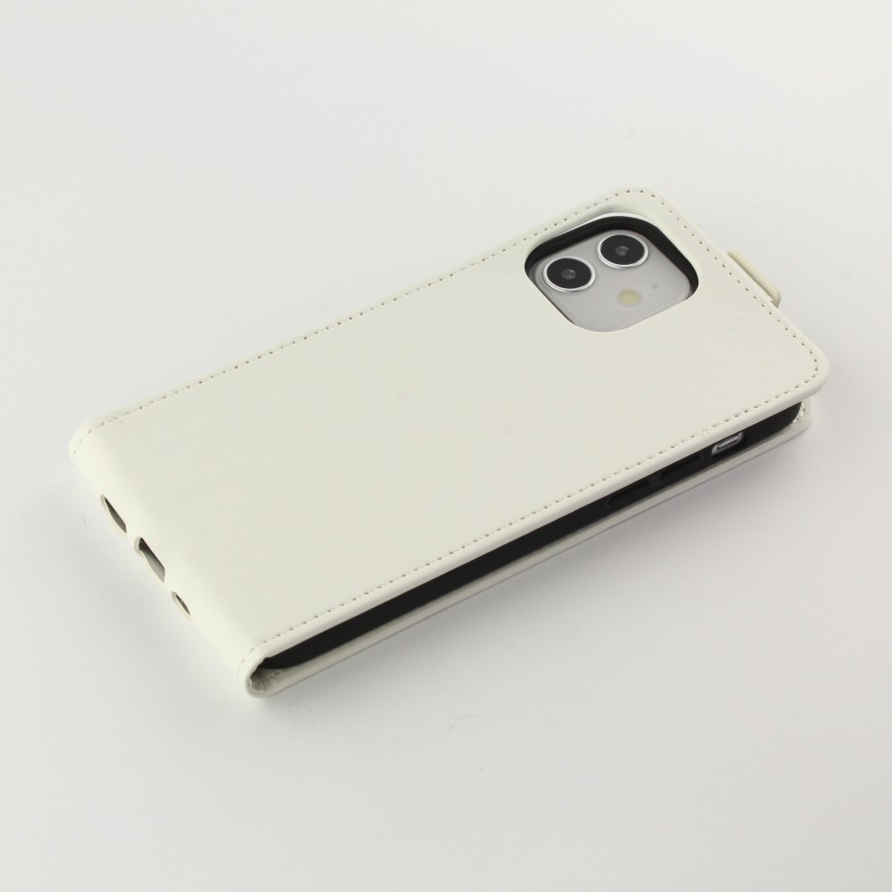 Hülle iPhone 12 mini - Vertikal Flip - Weiss