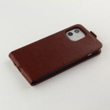 Fourre iPhone 11 - Vertical Flip - Brun