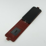Hülle iPhone 12 mini - Vertikal Flip - Braun