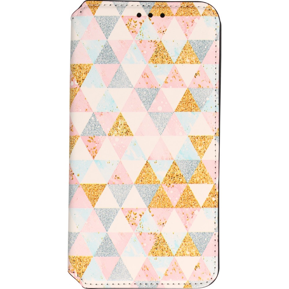 iPhone 13 Case Hülle - Flip Geometrische Dreiecke mit Ablage für Kreditkarten, Ticket, SIM-Karte