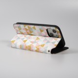iPhone 13 Case Hülle - Flip Geometrische Dreiecke mit Ablage für Kreditkarten, Ticket, SIM-Karte