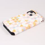 iPhone 13 Case Hülle - Flip Geometrische Dreiecke mit Ablage für Kreditkarten, Ticket, SIM-Karte