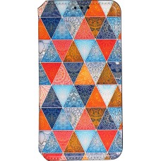 iPhone 13 Case Hülle - Flip Geometrische orientalische Dreiecke mit Ablage für Kreditkarten, Ticket, SIM-Karte