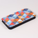 iPhone 13 Case Hülle - Flip Geometrische orientalische Dreiecke mit Ablage für Kreditkarten, Ticket, SIM-Karte