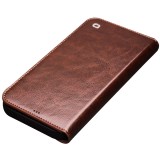 Fourre iPhone 13 - Flip Qialino cuir véritable - Brun