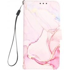 iPhone 13 Case Hülle - Flip Wallet Liquid Color mit Magnet Verschluss - Liquid Rose