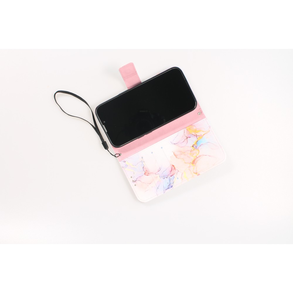 iPhone 13 Case Hülle - Flip Wallet Liquid Color mit Magnet Verschluss - Sunrise
