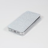 iPhone 13 Case Hülle - Flip Wallet Fashion künstlerisches Mandala Design  - Grau