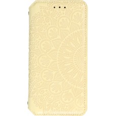 iPhone 13 Case Hülle - Flip Wallet Fashion künstlerisches Mandala Design  - Gelb