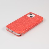 Fourre iPhone 13 - Flip Wallet fashion mandala design artistique - Rouge