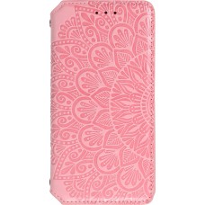 iPhone 13 Case Hülle - Flip Wallet Fashion künstlerisches Mandala Design  - Lachs