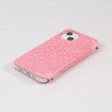 iPhone 13 Case Hülle - Flip Wallet Fashion künstlerisches Mandala Design  - Lachs
