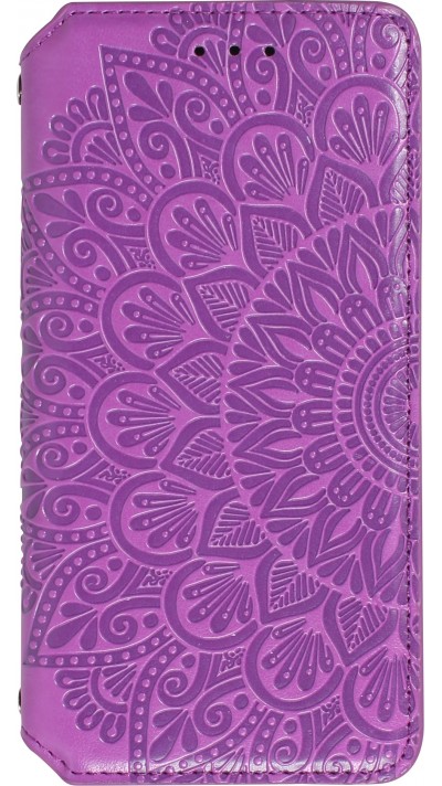 iPhone 13 Case Hülle - Flip Wallet Fashion künstlerisches Mandala Design  - Violett