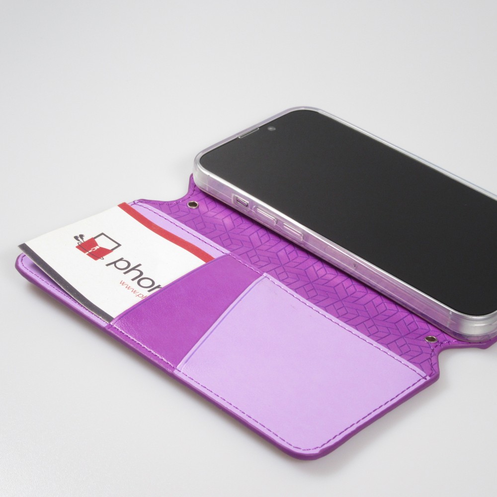 iPhone 13 Case Hülle - Flip Wallet Fashion künstlerisches Mandala Design  - Violett