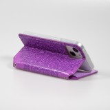 Fourre iPhone 13 - Flip Wallet fashion mandala design artistique - Violet