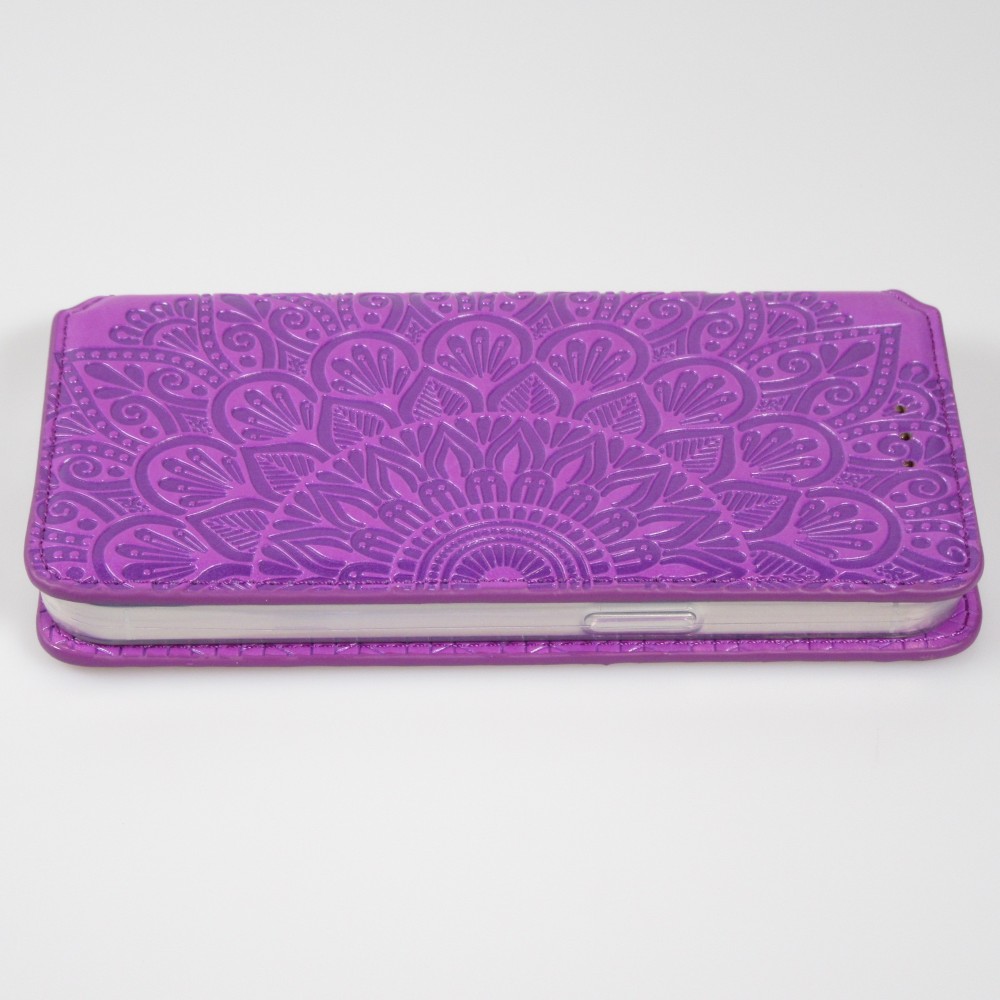 Fourre iPhone 13 - Flip Wallet fashion mandala design artistique - Violet