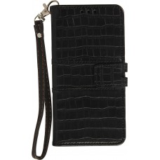 Fourre iPhone 13 Pro - Flip crocodile - Noir