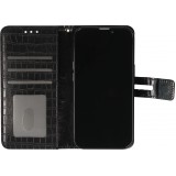 iPhone 13 Pro Case Hülle - Flip Krokodil - Schwarz
