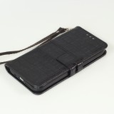 iPhone 13 Pro Case Hülle - Flip Krokodil - Schwarz