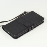 Fourre iPhone 13 Pro - Flip crocodile - Noir