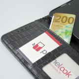 iPhone 13 Pro Case Hülle - Flip Krokodil - Schwarz