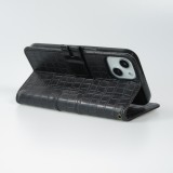 Fourre iPhone 13 Pro Max - Flip crocodile - Noir